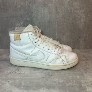 Nike Court Royale 2 Mid Sneakers CT1725-100 Womens sz 9.5 - white/white